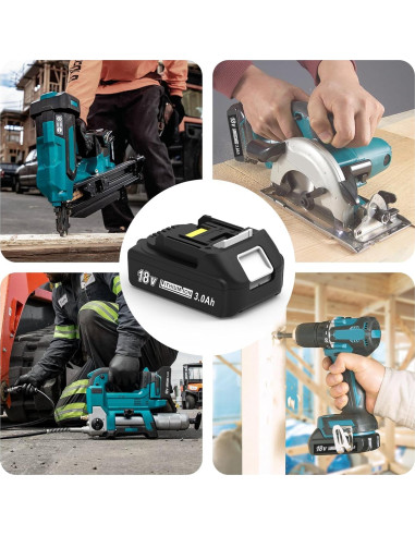 Batería de Reemplazo 3000mAh 18V CHAUNVEN para Makita
