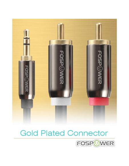 Cable de Audio FosPower 3.5mm a RCA 1.83m Estéreo Macho