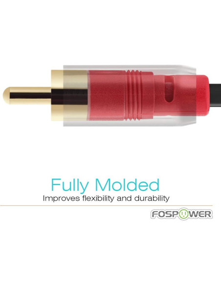 Cable de Audio FosPower 3.5mm a RCA 1.83m Estéreo Macho