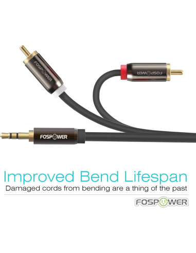 Cable de Audio FosPower 3.5mm a RCA 1.83m Estéreo Macho