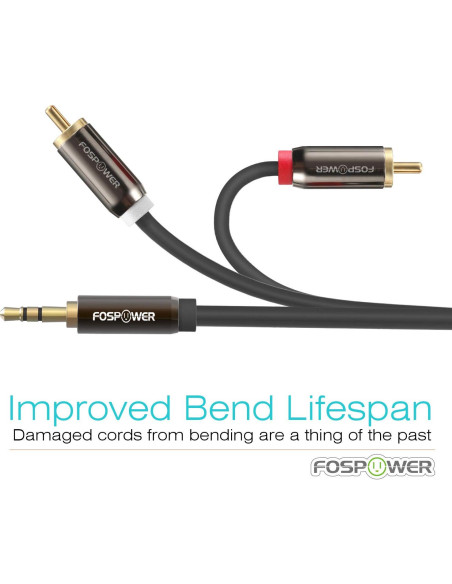 Cable de Audio FosPower 3.5mm a RCA 1.83m Estéreo Macho