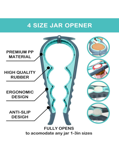 Abrebotellas 5 en 1 HUMANFUN para manos débiles y ancianos