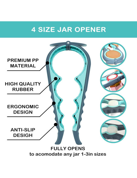 Abrebotellas 5 en 1 HUMANFUN para manos débiles y ancianos