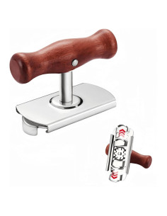 Abrebotellas Ajustable Genérico Acero Inoxidable Madera 15cm