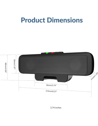 Barra de Altavoces USB Cyber Acoustics CA-2890 - Sonido Estéreo Compacto