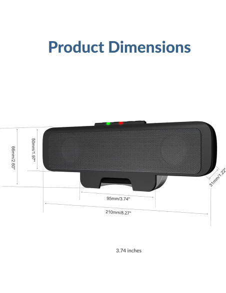 Barra de Altavoces USB Cyber Acoustics CA-2890 - Sonido Estéreo Compacto