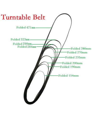 Correa de Plato de Goma 11 Tamaños Lucausd para Reproductor