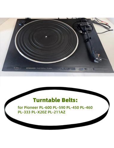 Cinturón de Reemplazo Sam&Johnny para Tocadiscos Pioneer PL-600 PL-590 PL-450 PL-460 PL-333 PL-X20Z PL-211AZ