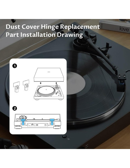 2 Pcs Bisagras de Cubierta de Polvo YJNBEST para Tocadiscos