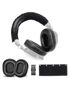 Kit Almohadillas de Oído Cuero Cordero + Funda Cabeza Audio Technica