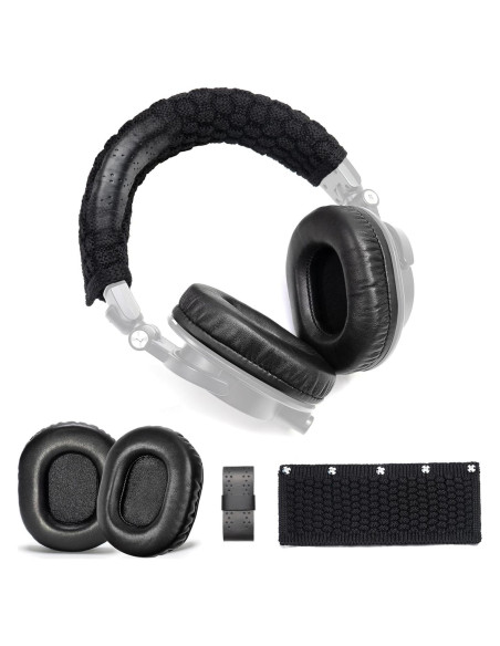 Kit Almohadillas de Oído Cuero Cordero + Funda Cabeza Audio Technica