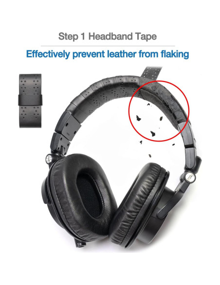 Kit Almohadillas de Oído Cuero Cordero + Funda Cabeza Audio Technica