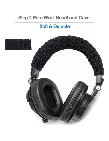 Kit Almohadillas de Oído Cuero Cordero + Funda Cabeza Audio Technica