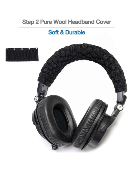 Kit Almohadillas de Oído Cuero Cordero + Funda Cabeza Audio Technica