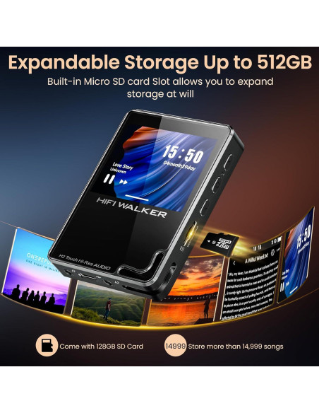 Reproductor de Música Portátil HIFI WALKER H2 Touch 128GB