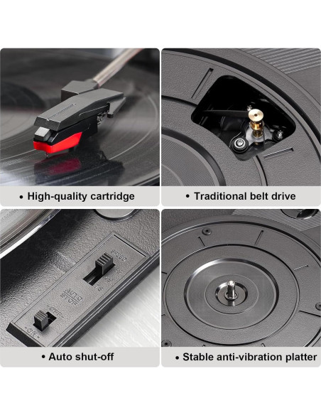 Reproductor de Vinilo TANLANIN TE-2030WT Bluetooth 3 Velocidades