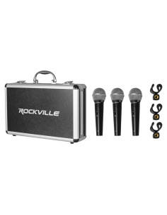 Paquete de 3 Micrófonos Dinámicos Rockville RMC-3PK XLR