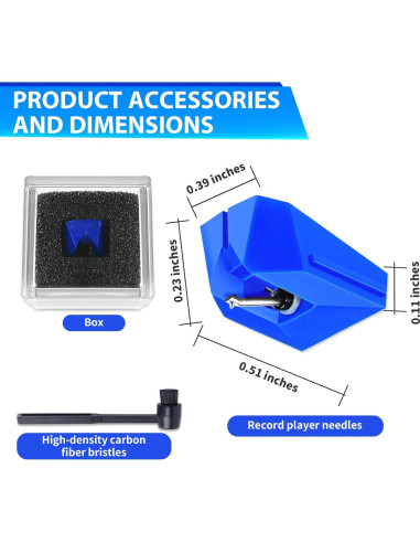 Aguja de Tocadiscos ATN95E Audio-Technica Azul - Reemplazo VM95