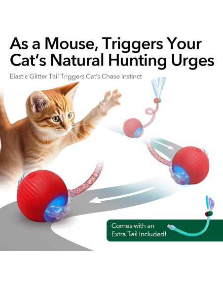 Juguete Interactivo para Gatos GooCare Bola de Cola Rápida 3.0
