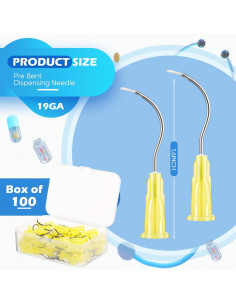 100 Agujas Dobladas Desechables 19G Threlaco con Cepillo 2