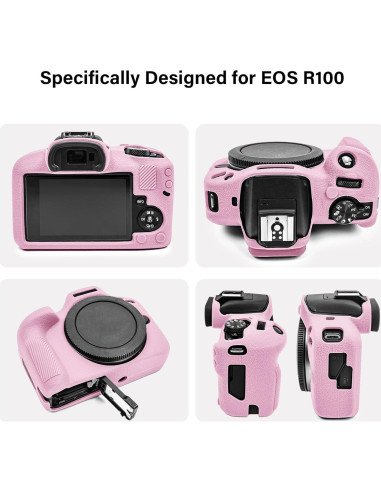 Kit de Accesorios para Cámara Canon EOS R100 - Funda Silicona Rosado