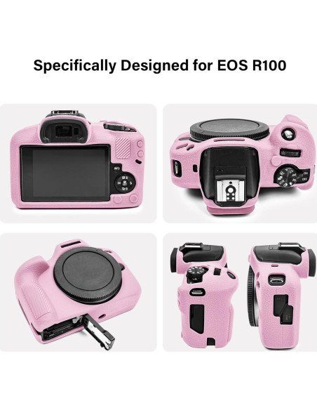 Kit de Accesorios para Cámara Canon EOS R100 - Funda Silicona Rosado