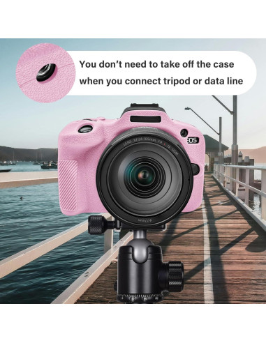 Kit de Accesorios para Cámara Canon EOS R100 - Funda Silicona Rosado