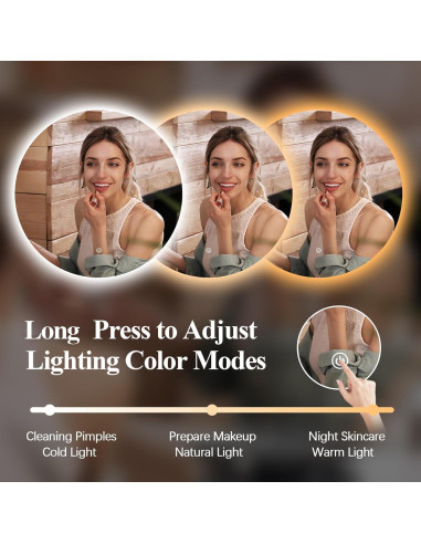 Espejo LED Redondo Niccy 71.12 cm Anti-vaho y Táctil