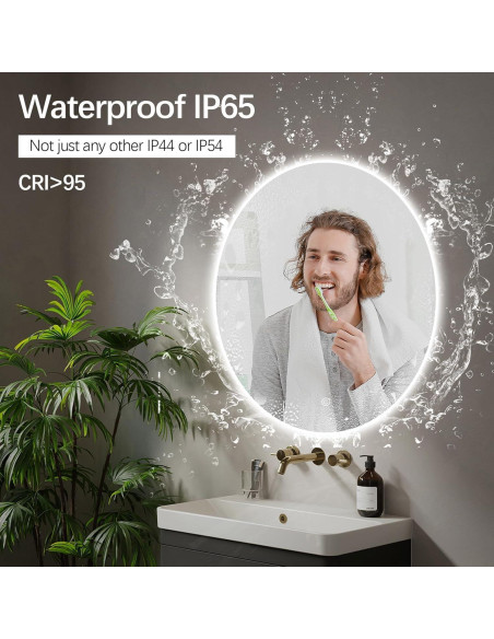 Espejo LED Redondo Niccy 71.12 cm Anti-vaho y Táctil