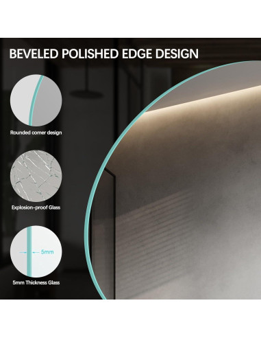 Espejo LED Redondo Niccy 71.12 cm Anti-vaho y Táctil