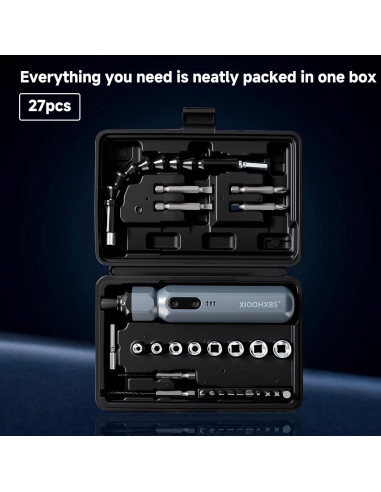 Destornillador Eléctrico XIOOHXBS 3.6V con 26 Puntas y Luz LED