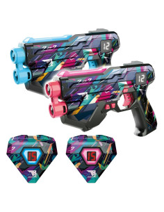 Conjunto Laser Tag CyberNeo 2 Pistolas y Chalecos LED
