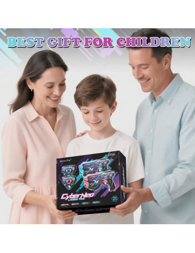 Conjunto Laser Tag CyberNeo 2 Pistolas y Chalecos LED