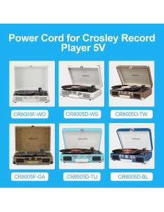 Cable de Alimentación 5V 3A para Tocadiscos Crosley Cruiser Plus 2