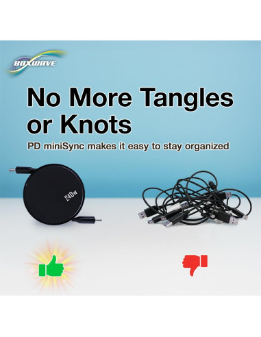 Cable Retráctil USB Tipo-C BoxWave 240W para Audio-Technica