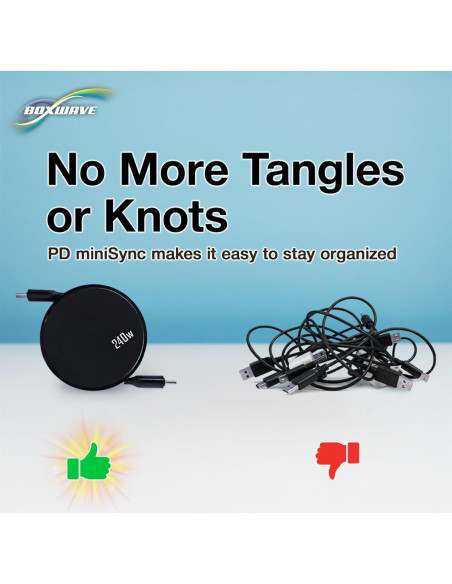 Cable Retráctil USB Tipo-C BoxWave 240W para Audio-Technica