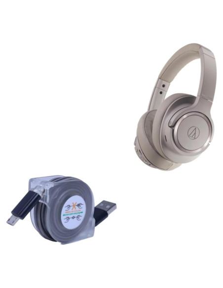 Cable Retráctil BoxWave para Audio-Technica ATH-SR50BT 63.5cm