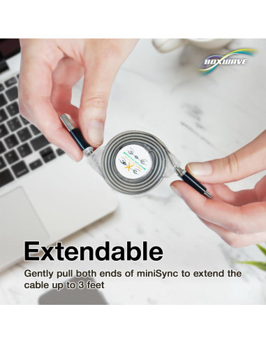 Cable Retráctil BoxWave para Audio-Technica ATH-SR50BT 63.5cm