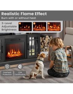 Soporte de Televisión Eléctrico SIMOE 48" con Chimenea 18" 2