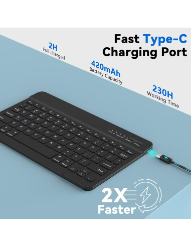 Funda de Teclado TQQ para iPad Pro 13" (M4 2024) - Inalámbrica