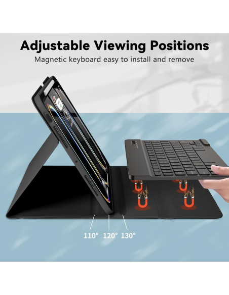 Funda de Teclado TQQ para iPad Pro 13" (M4 2024) - Inalámbrica