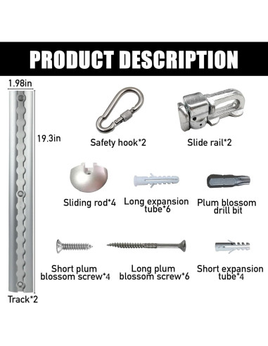 Juego de Anclaje Ajustable DurFerhogvix QM-2 para Bandas de Ejercicio