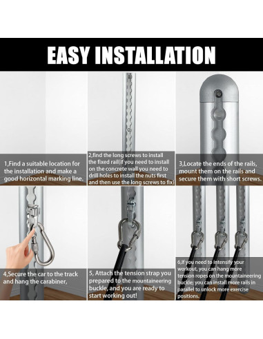 Juego de Anclaje Ajustable DurFerhogvix QM-2 para Bandas de Ejercicio