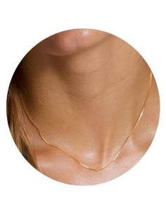 Collar Choker de Cadena de Oro 18K Fina para Mujeres 40.6 cm