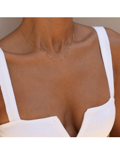 Collar Choker de Cadena de Oro 18K Fina para Mujeres 40.6 cm 2