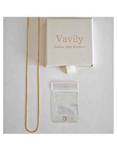 Collar Choker de Cadena de Oro 18K Fina para Mujeres 40.6 cm