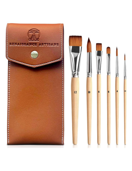 Set de 6 Pinceles de Acuarela Artistas del Renacimiento - Pelo de Sable Sintético