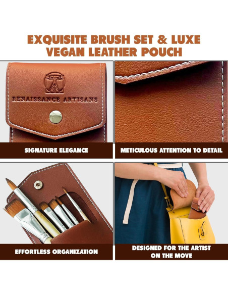 Set de 6 Pinceles de Acuarela Artistas del Renacimiento - Pelo de Sable Sintético