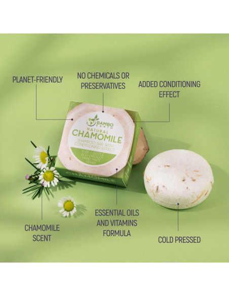 Champú Sólido Orgánico BAMBOEARTH Manzanilla 68g Ecológico