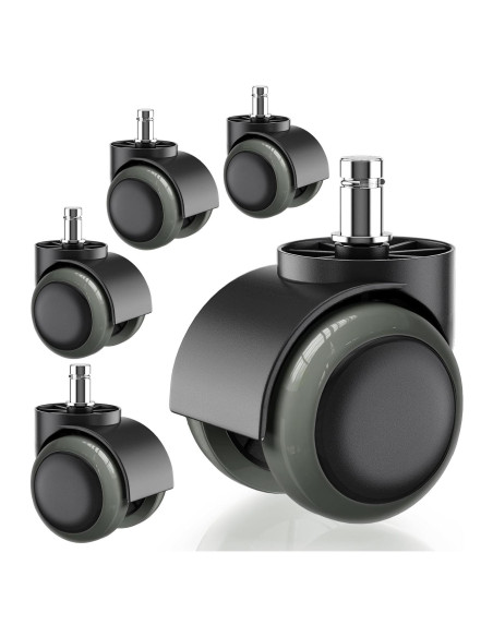 5 Ruedas de Silla de Oficina PChero 50mm Diámetro 11mm Vástago